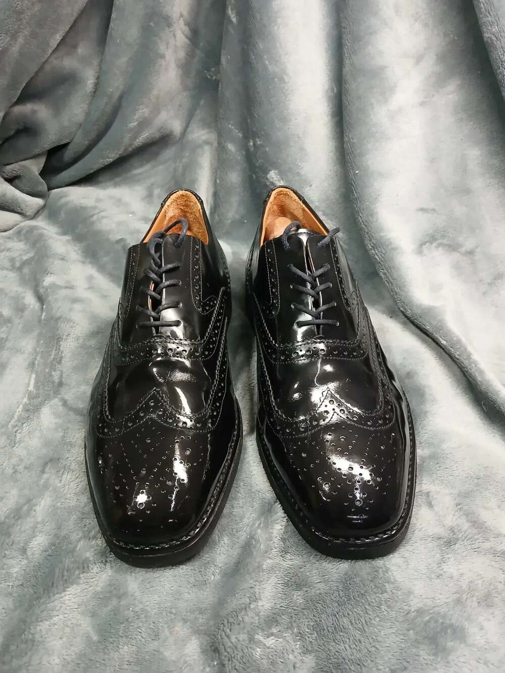 DressSports by Rockport Men's Wingtip Brogue Oxfords 9.5M Black Patent Leather